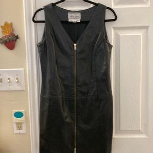 Erez Levy Saks Fifth Avenue leather dress. EUC. Zipper down front. Women’s 8